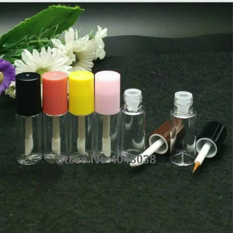 

Empty Small Lip Gloss Bottle 3ml Lipstick Tubes Cosmetic Eyeliner Refillable Packaging Containers Mini Lipgloss Tubes 50pcs/Lot