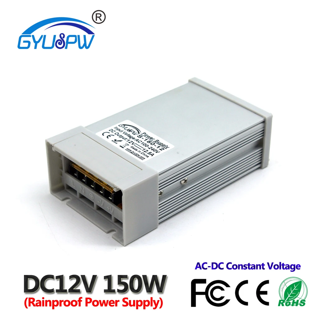 Одиночный выходной непромокаемый переключатель питания DC12V 48W 60W 72W 100W 120W 150W 180W 200W