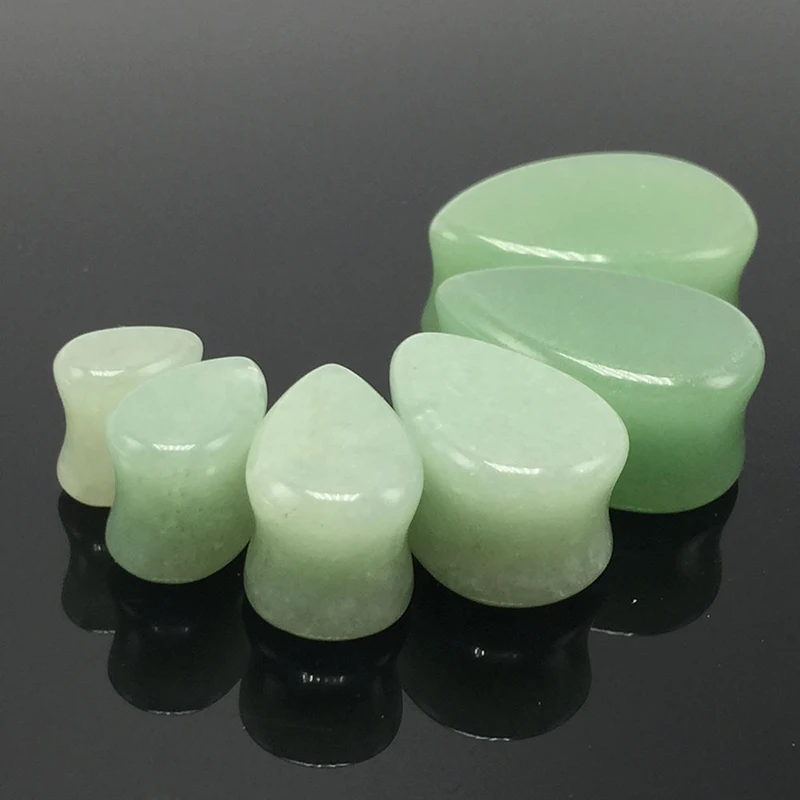 Каменные Туннели для ушей капли воды двойной факел седло Плаги расширитель