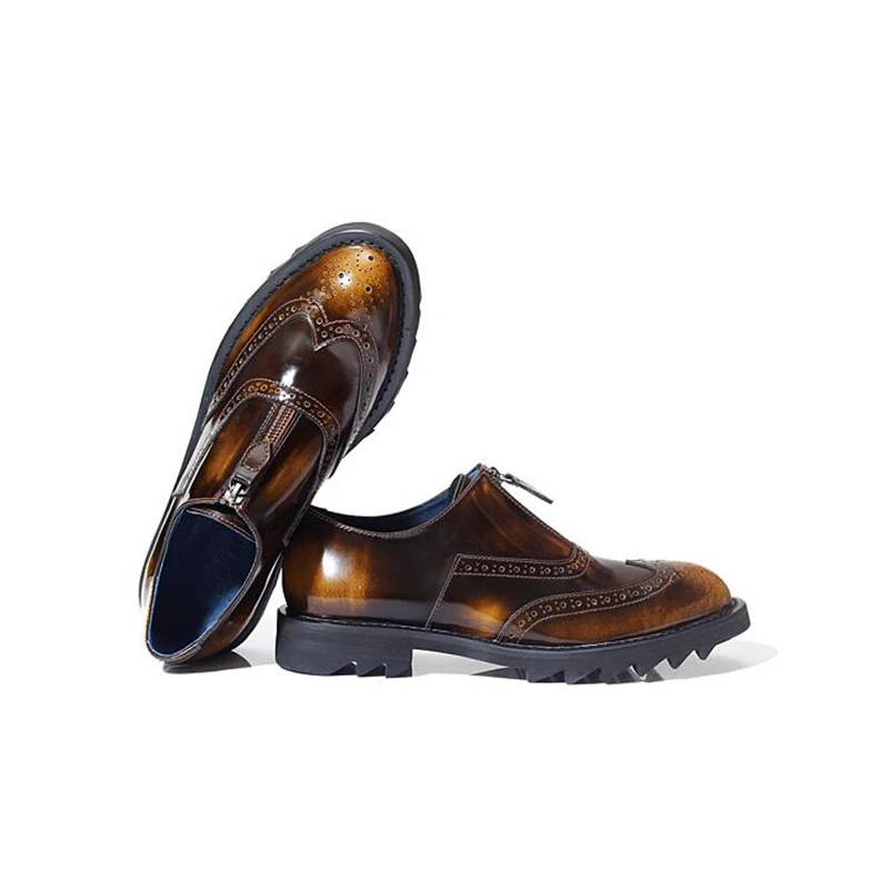 Распродажа мужские туфли-броги с перфорацией типа броги из натуральной кожи