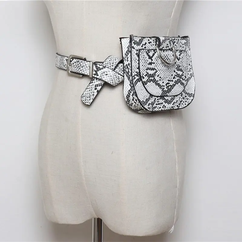 Gradosoo Retro Serpentine Waist Bag Female PU Leather Belt Women Fanny Pack Fashion Travel Ladies Coin Pouch LBF375 | Багаж и сумки