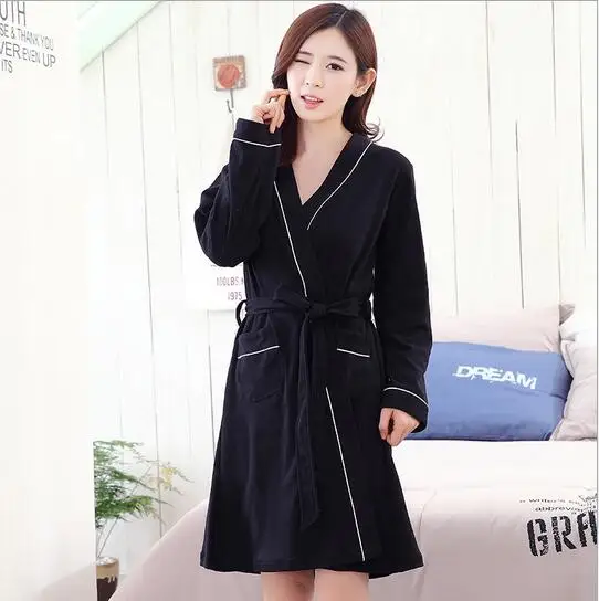 Новые фирменные халаты больших размеров для пар хлопковый женский халат с