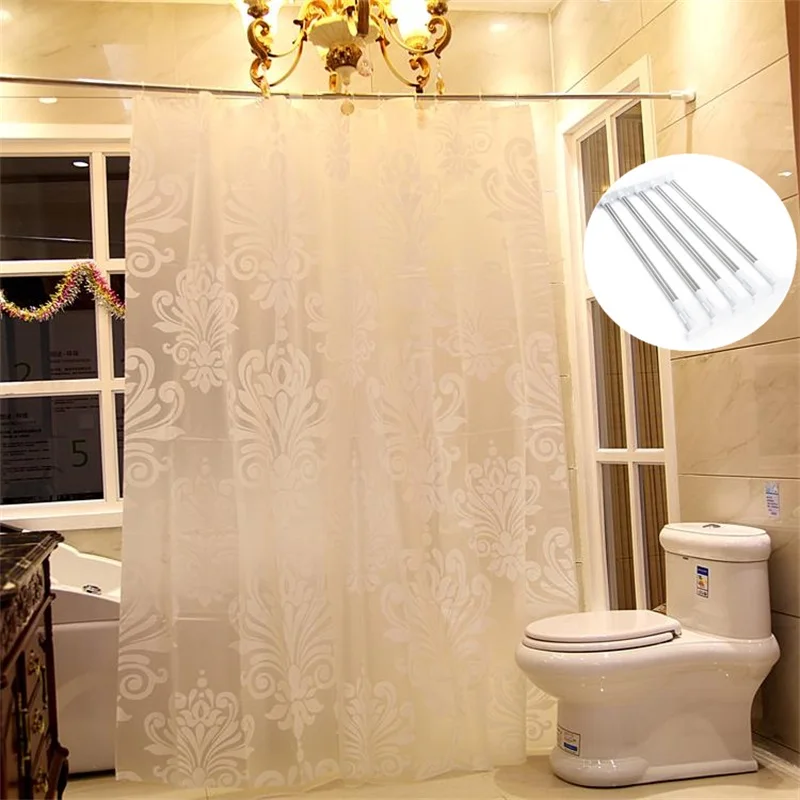 Bathroom Shower Curt 50CM to 80CM Curtain Rod Adjustable Stainless Steel Tension Rail for Clothes / Towels Curtains | Дом и сад