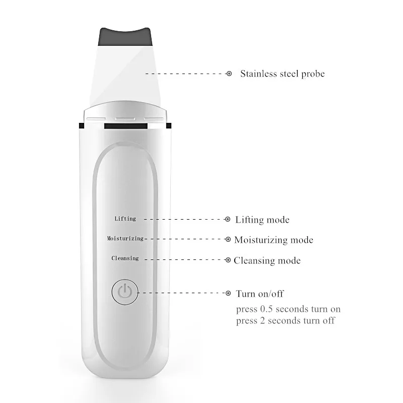 Скребок для кожи лица ультразвуковой очиститель инструмент очистки массажный