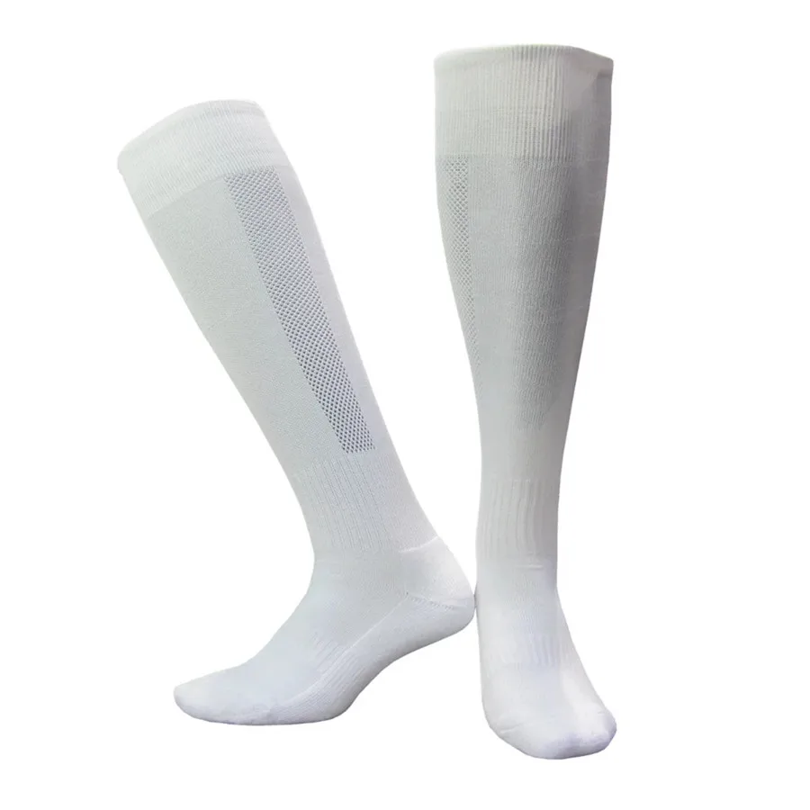 Детские футбольные носки, футбольный носок для мальчиков, Детские однотонные носки выше колена, длинные футбольные гетры, мужские и женские гольфы выше колена, бейсбольные носки - Цвет: white socks