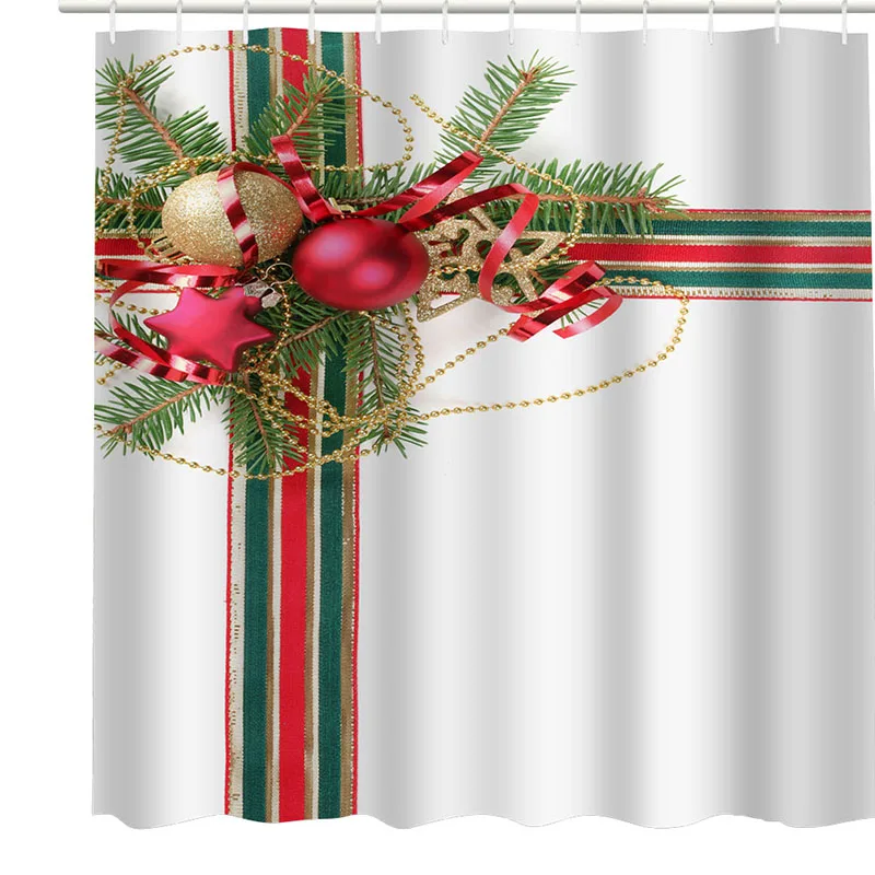 Рождественские украшения Xmas домашняя занавеска для душа Санта Клаус Снеговик дерево ясная печатная Шторка для ванной содержит
