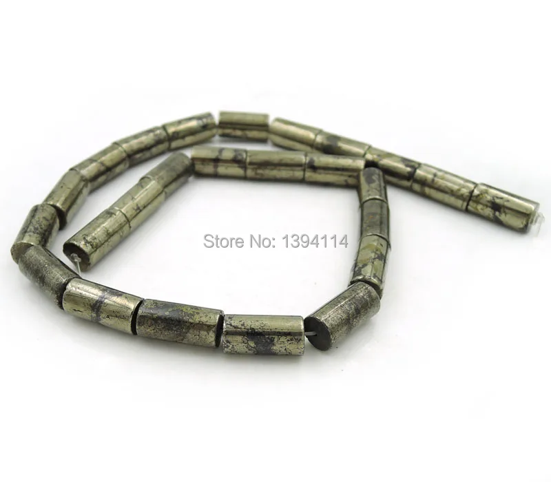 Natural Pyrite Cylinder Horizontal Hole Beads Strand For Making Bracelets Or Necklaces Jewellery Approx 16 Inches | Украшения и