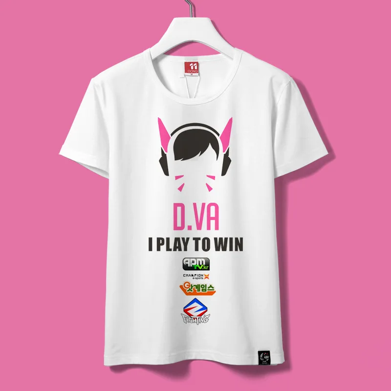 2019 новая хлопковая Футболка игры OW D.VA кролик косплей Dva унисекс с короткими
