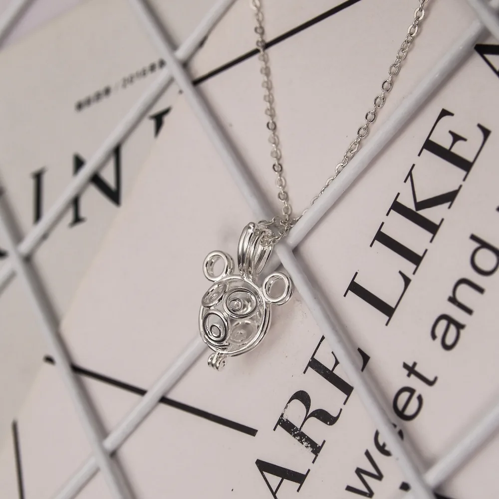 Для женщин jewelry медведь кулон можно положить 8 мм бусины Полые Коробке подарок
