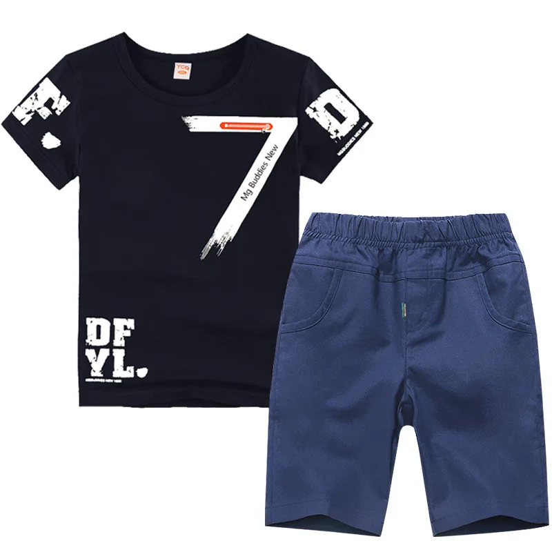 3-14Y Big Size Boys Clothing Fashion Print Children 2018 Summer Sets Short Sleeve Kids Clothes for | Детская одежда и обувь
