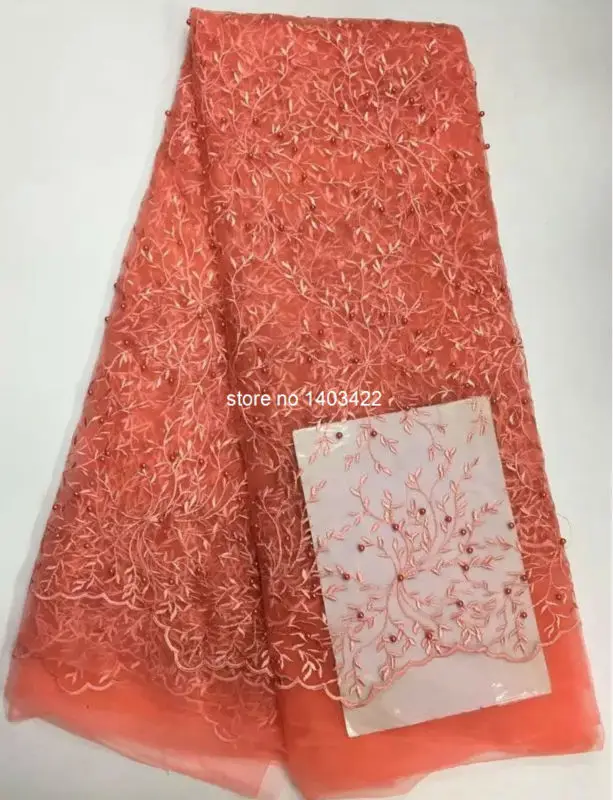 Latest African Lace Fabric Nigerian French High Quality Embroidered Tulle SH3616 | Дом и сад