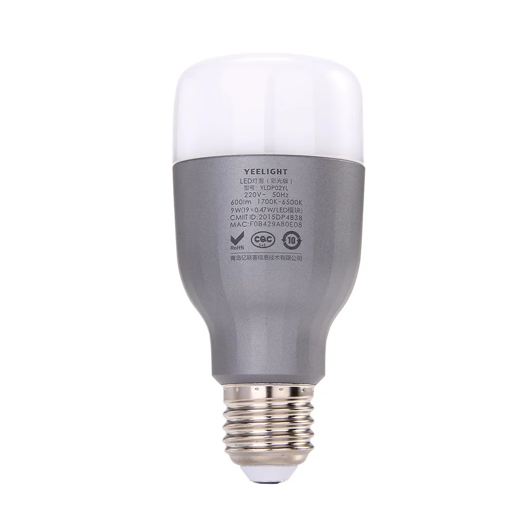 Xiao mi Yeelight светодиодная смарт-лампочка(цветная) E27 9 Вт 600 люменов mi Light Xiao mi jia смартфон WiFi Пульт дистанционного управления