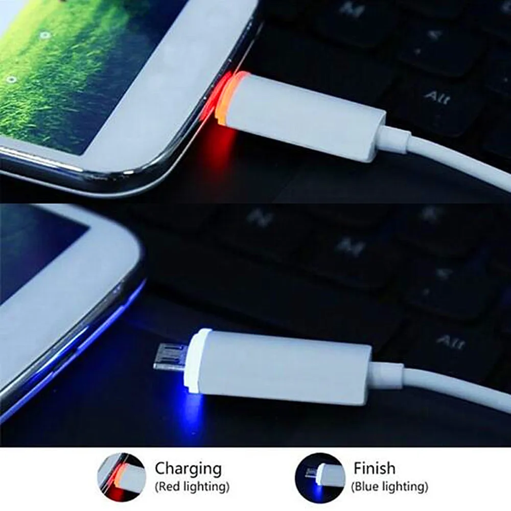 2.1A Быстрая зарядка со светодио дный Ом Micro USB безопасное зарядное устройство 100 см