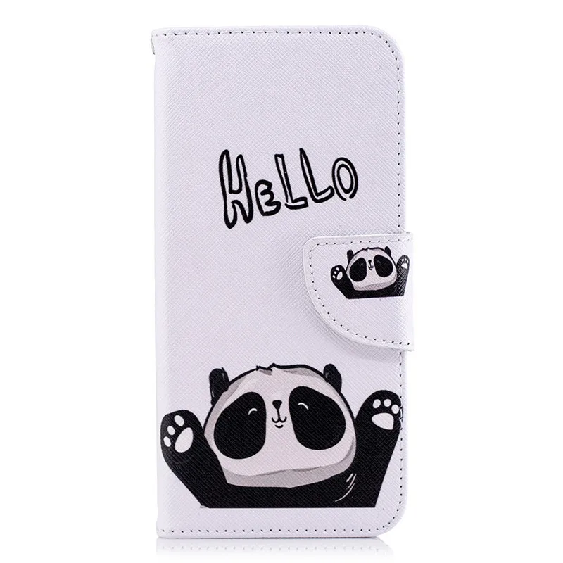 HELLO Panda С изображением милой панды крышка чехол для samsung Galaxy S10E S10 S9 S8 A6 A7 A70 A8 j4 j6 плюс j2 Pro Note 9 8 кожаный чехол-бумажник с Fundas D07Z - Цвет: HELLO Panda