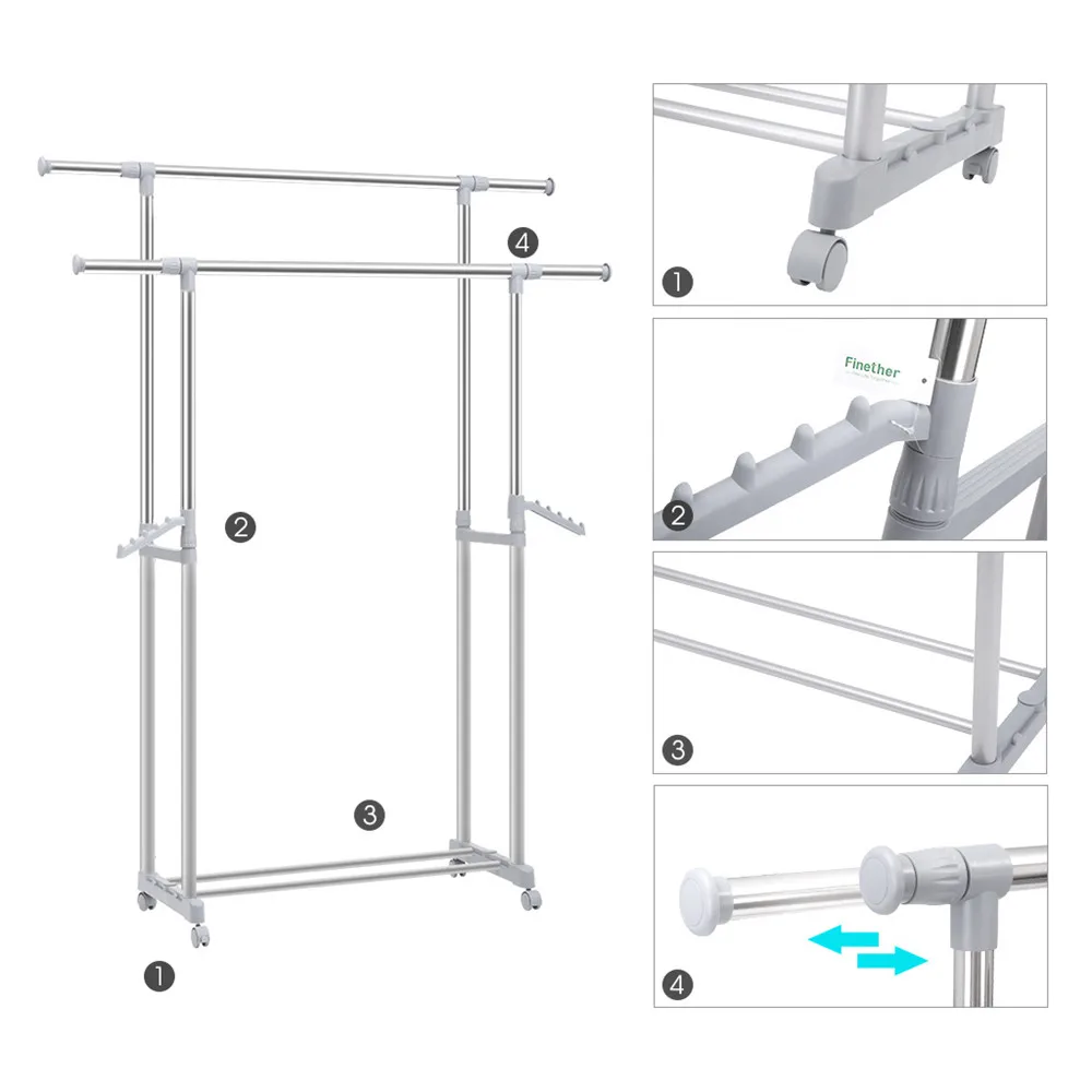 Регулируемая вращающаяся вешалка для одежды Finether органайзер хранения подвесной