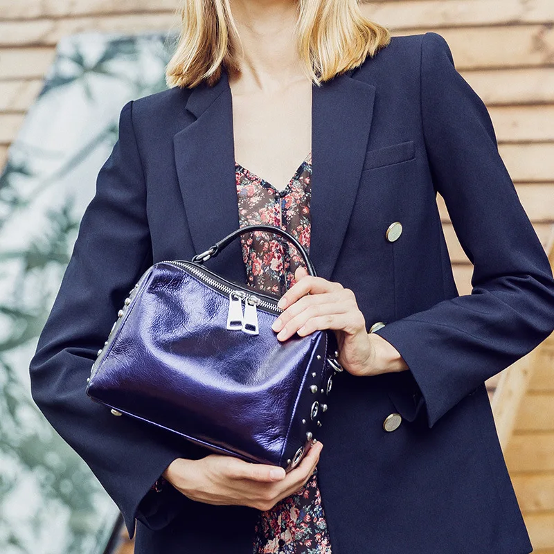 Осень/Зима кожаная женская сумка 2018 Новая мягкая кожа первый слой простая