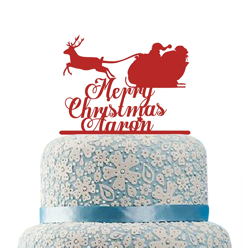 

Merry Christmas Cake Topper Personalized Family Name Cake Topper for Christmas 2018 New Year Cake Topper, Christmas Decorations