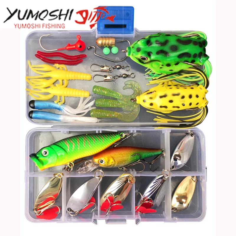 27 шт./компл. жесткая приманка для рыбалки лягушка ложка крючок груб мягкие