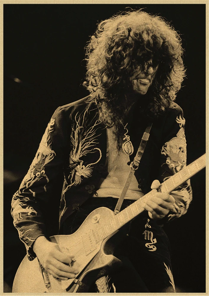 Led Zeppelin рок-музыка крафт-бумага постер для бара/Кафе Ретро плакат декоративной живописи - Цвет: Бургундия