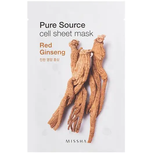 Red ginseng 1pcs 100 маска для лица из Кореи, маска для ухода за кожей, увлажняющая отбеливающая маска для лица MISSHA, 1 шт - Цвет: Red ginseng 1pcs