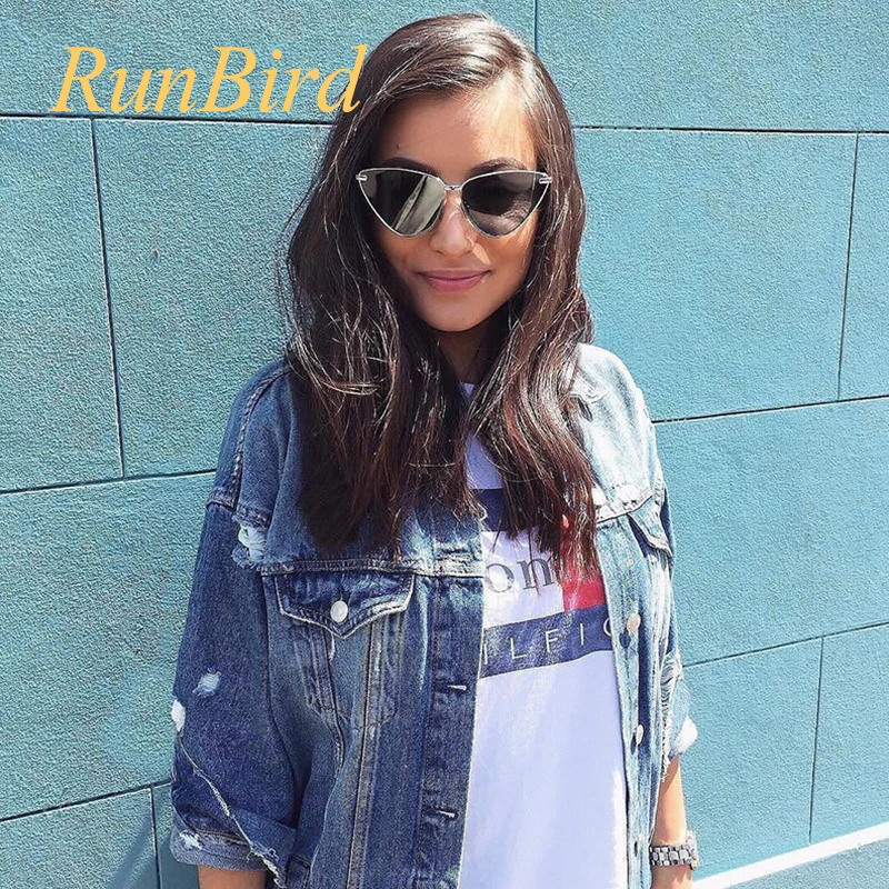 RunBird свет Вес кошачий глаз женские солнцезащитные очкив ретро стиле женские солнцезащитные очки металлический каркас розового и фиолетового цветов тонированные линзы очков UV400 1344R