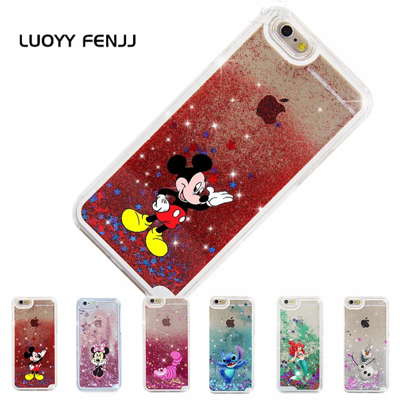 LUOYY FENJJ Cat Quicksand Case For iPhone 6 6s 7 Plus 5 5s SE Hard PC Back Cover Liquid 8 X 10 Coque |