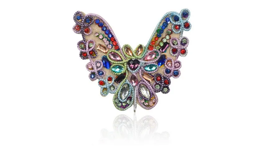 1 шт. вышитый бисером и бабочкой из горного хрусталя для шитья одежды Аппликация