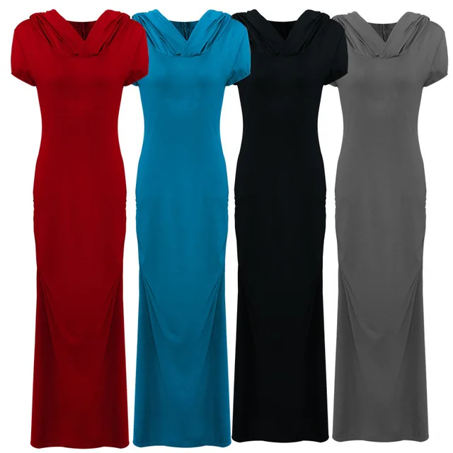 Платье макси облегающее однотонное без рукавов с круглым вырезом|Страшные