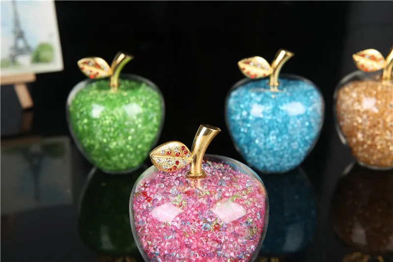 2 ''Rainstone Crystal Apple Paperweight Glass Pretty Gifts Crafts Art &amp Collection Christmas Home оформление свадебных