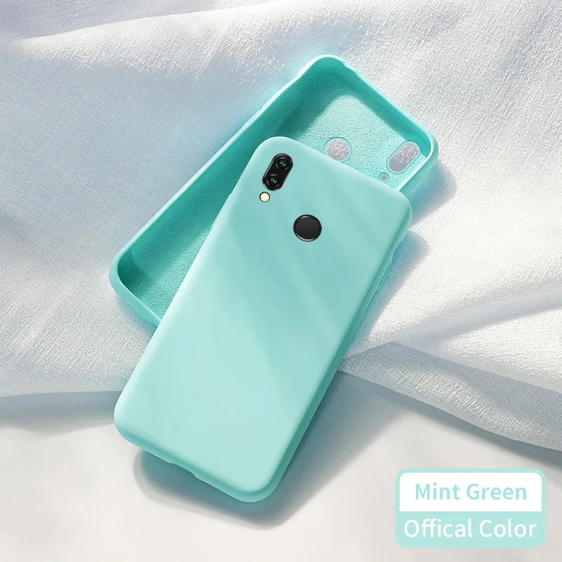 Mint Green Жидкий силиконовый чехол для huawei P20 P30 Lite mate 20 10 Lite Pro, однотонный бампер для Honor 10 Lite 9 8X Fundas - Цвет: Mint Green