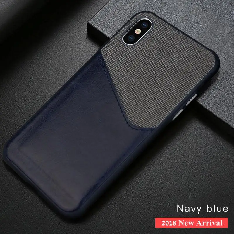 Blue VRSDES из искусственной кожи жесткий чехол для iPhone 7 8 Plus X 6 6S XS XR чехол карточка из ткани Слот Чехол для samsung Galaxy S9 S8 Plus Note9 8 - Цвет: Blue