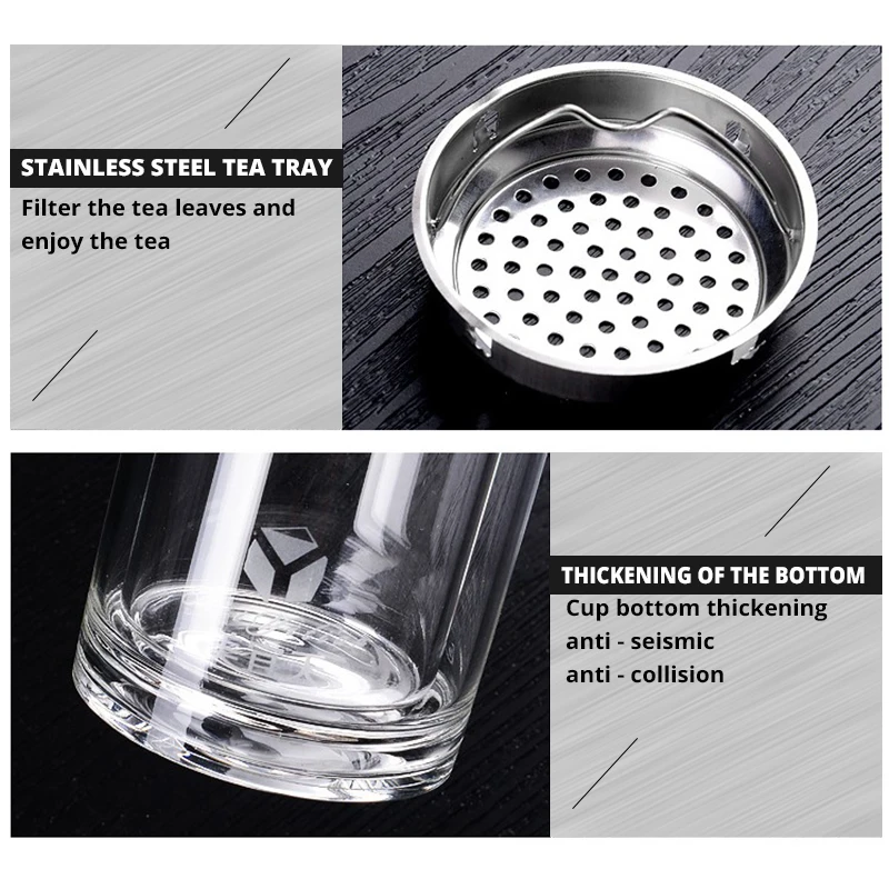 Бутылка для воды RUDAO в деловом стиле стеклянная бутылка с фильтром заварки чая из