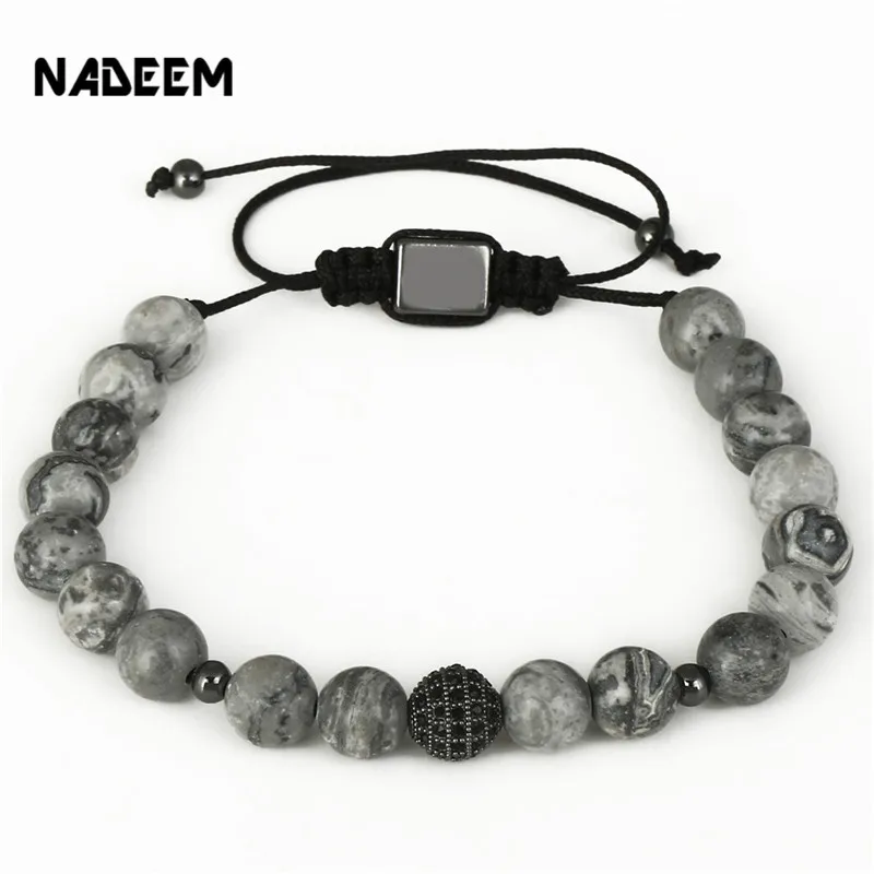 Браслет с мраморным камнем и микрозакрепкой 8 мм|bracelet jewelry|bracelet handmadebraided bracelet |