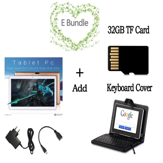 Add Ru Keyboard 32TF С RU) 10 дюймов планшет Android планшет 3g телефон Восьмиядерный 1280x800 ips планшетный ПК WiFi 4G/64G Двойная камера Sim 3g маленький компьютер - Комплект: Add Ru Keyboard 32TF
