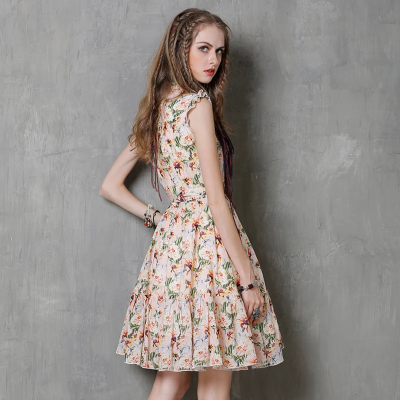 Vestidos Femininos 2017 Yuzi.may Boho новое летнее платье из хлопка и льна без рукавов с поясом