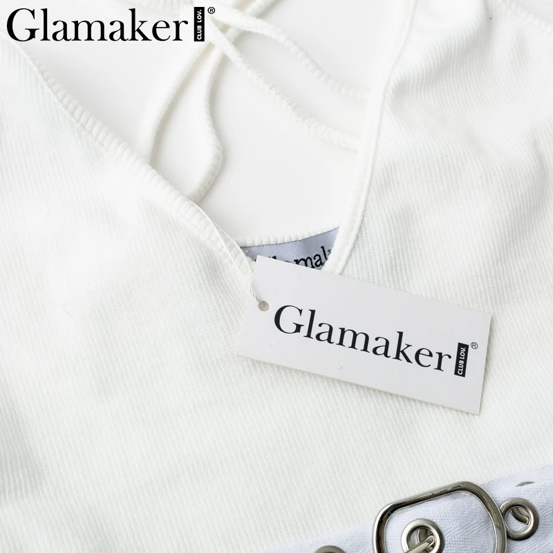 Glamaker пояс створки v образным вырезом bodycon комбинезон ремешок комбинезона вязание сексуальный черный комбинезон для женщин Летний комбинезон Комбинезоны