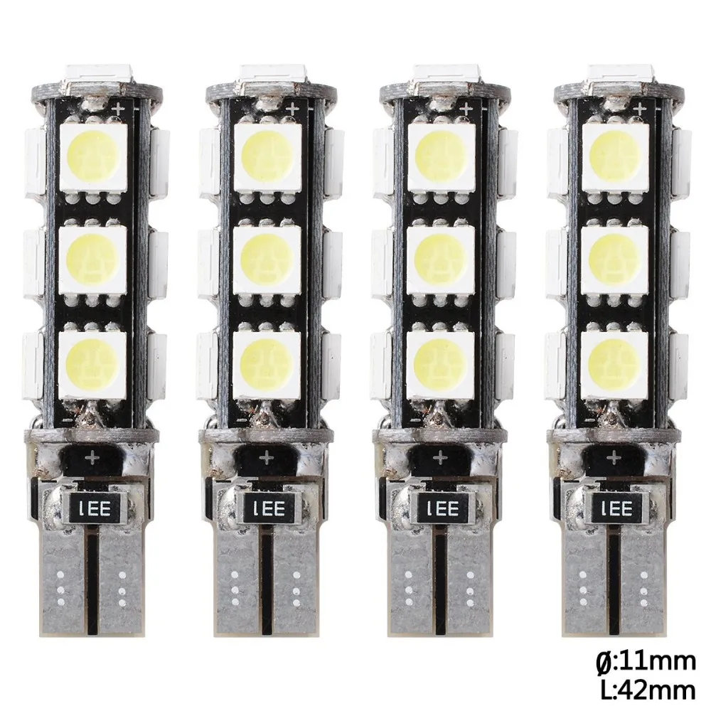 4X T10 13SMD 5050 Voiture светодиодный Lampe Veilleuse Lumiere Ampoule Blanc W5W 158 Canbus Боковая Ширина MA132 |