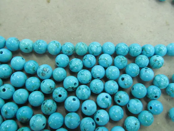 

Wholesale 5strands 4-12mm Turquoise stone Round Ball Aqua blue Blue Jewelry Bead