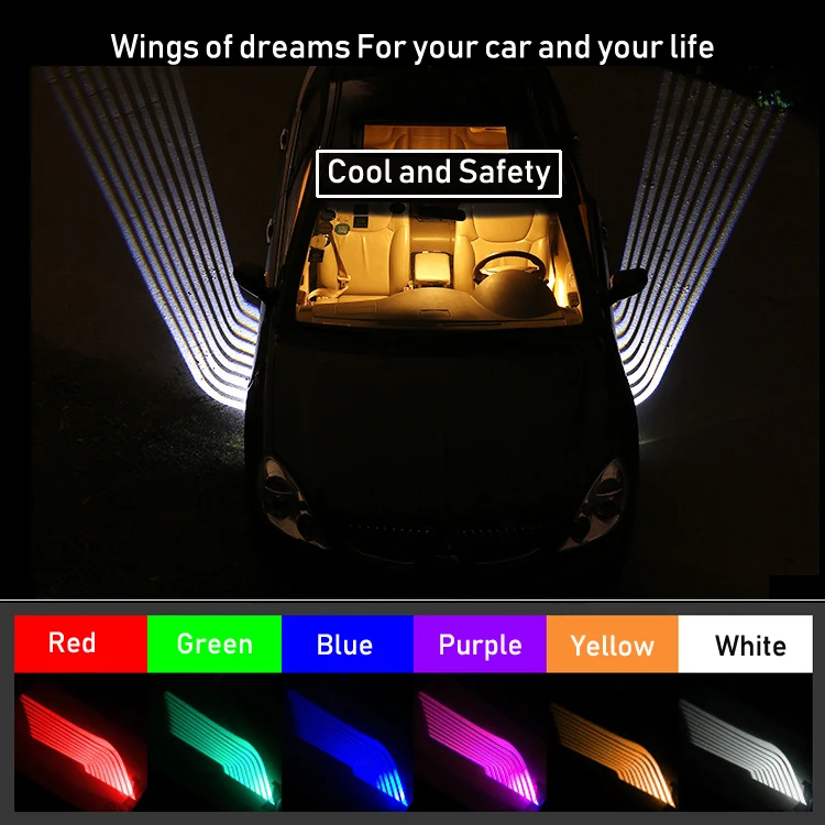 Крылья Ангела огни светодиодный приветственный свет крылья мечты для автомобиля