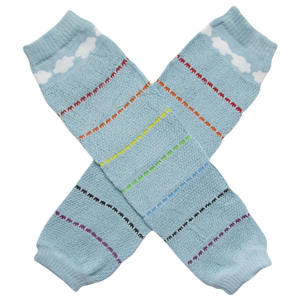 Детские гетры с желтым шевроном/серыми полосками/лошадью/облаками детские