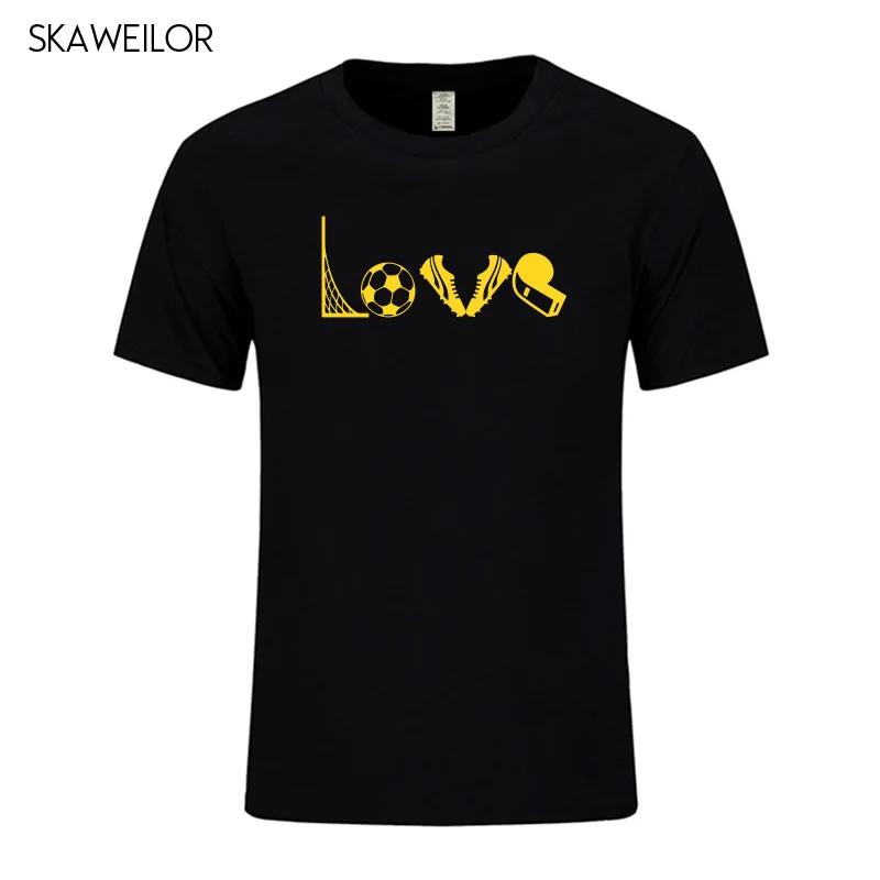 Love Soccers забавный подарок для Фанаты футболиста футболка игры в мяч ног Мужская с