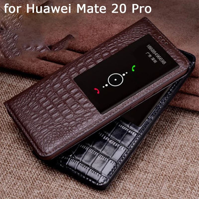 Роскошный смарт-чехол для Huawei Mate 20 Pro чехол из натуральной кожи X Бесплатная