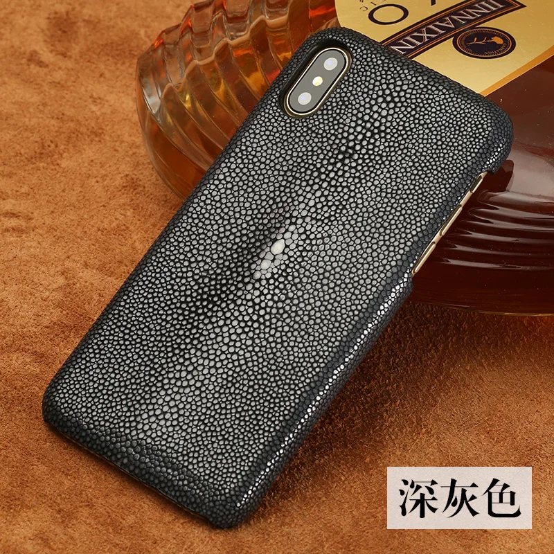 5 цветов настоящий натуральный подлинный кожаный чехол для iPhone X XS Max XR Роскошная задняя крышка для iPhone X - Цвет: Black