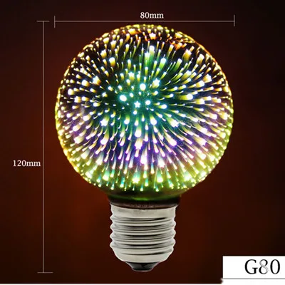 Красивая 3d-лампа blubs G95 ST64 A60 LOVE Diamond shape 3D 7 Вт E27 85-265 в красочная волшебная лампа