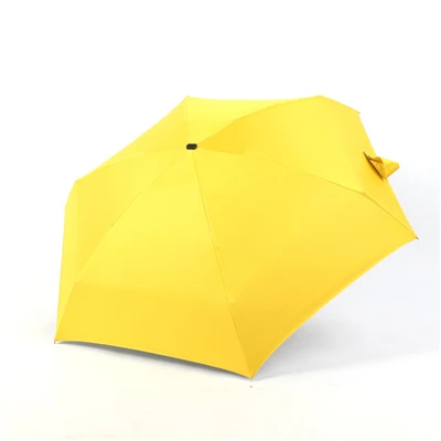 Yellow Новое поступление, пять складных зонтов, черное покрытие, для женщин и мужчин, мини-зонтик, для девочек, анти-УФ, водонепроницаемый, портативный, для путешествий, солнцезащитные зонты - Цвет: Yellow