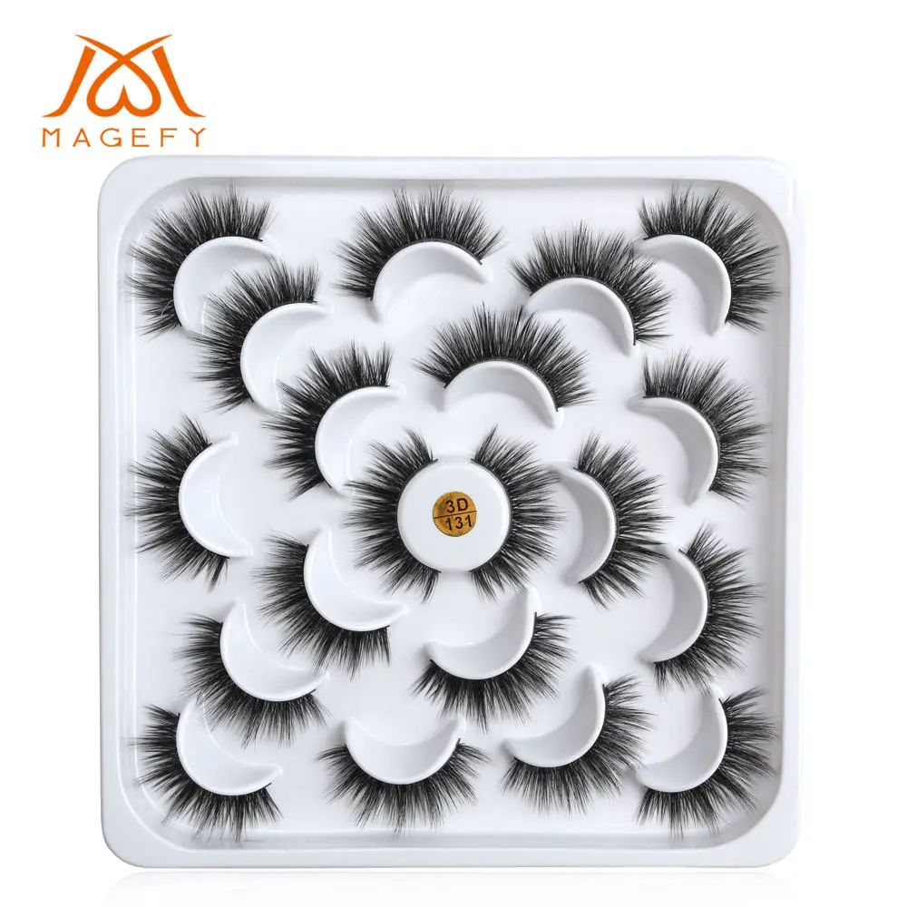 10 pairs style-3D131 MAGEFY 3/7/9/10 пар 3D искусственной норковые ресницы натуральных длинных накладных ресниц драматический высокое качество накладные ресницы для наращивания ресниц - Цвет: 10 pairs style-3D131