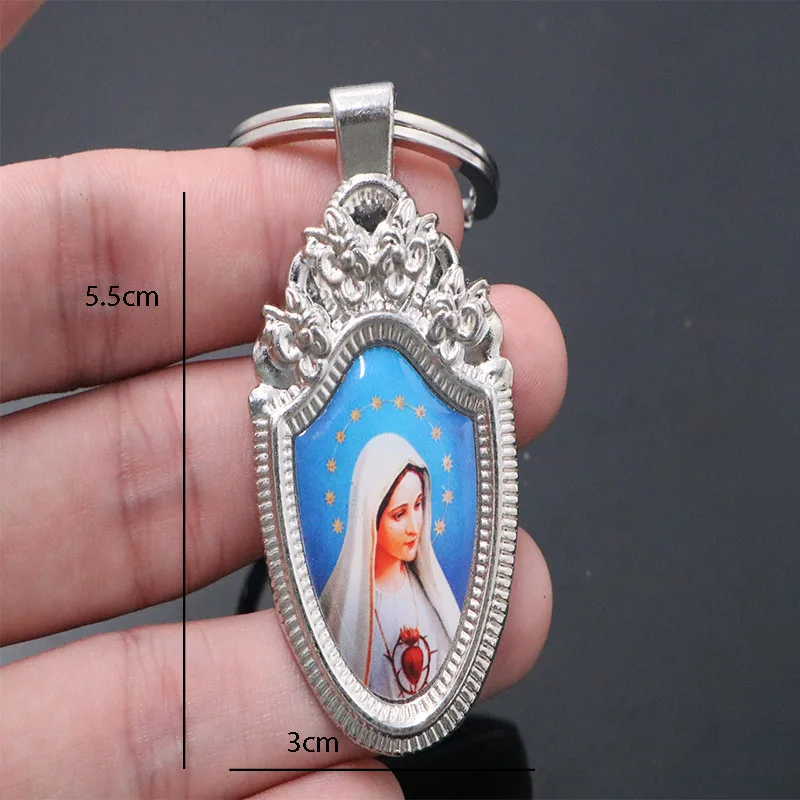 

St. Jesus icon custom key chain Michael Angel Blue Mary Jesus merciful virgin Guadalupe and other key chain image