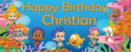 Custom Bubble Guppies Birthday Sea Grass background High quality Computer print party photo backdrop