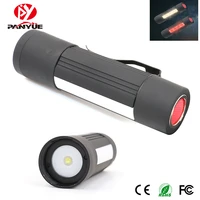 panyue 3 in 1 mini led flashlight work lights warning lights zoomable magnet camping flashlight torch use 3aaa battery