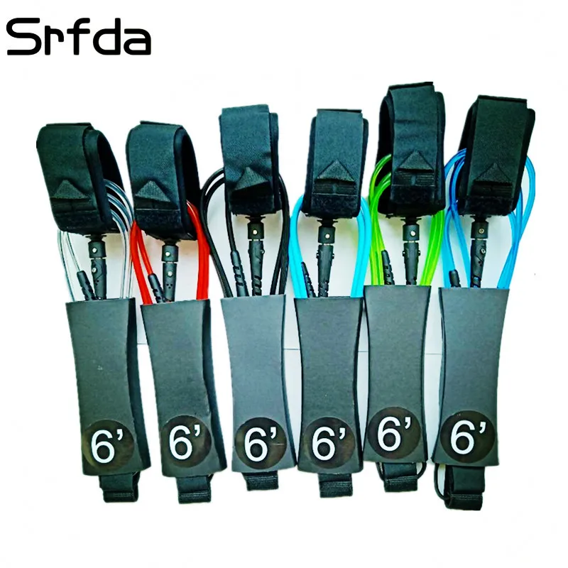 

SRFDA surfboard leash 6feet5.5mm Double swviels straight leash with Polyurethane TPU Nylon Stainless steel surf leash